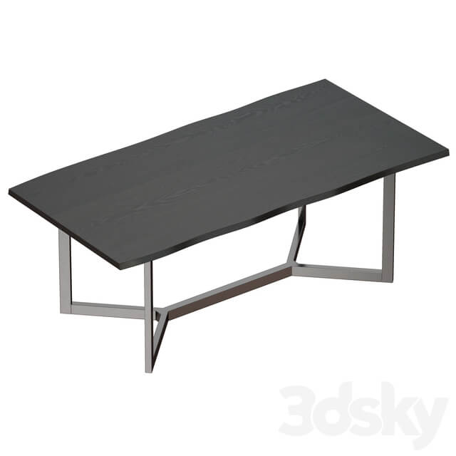 Verge Black Live Edge Dining Tables Crate and Barrel 3D Models