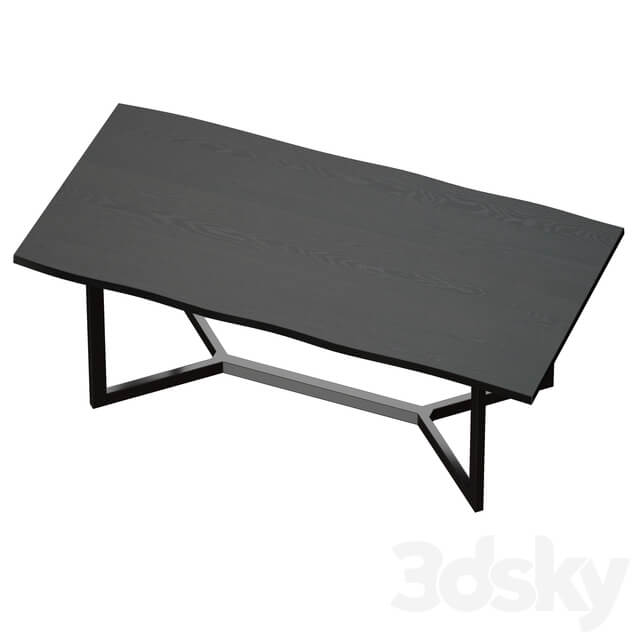Verge Black Live Edge Dining Tables Crate and Barrel 3D Models