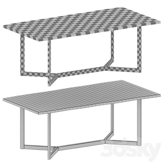 Verge Black Live Edge Dining Tables Crate and Barrel 3D Models