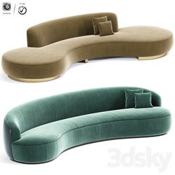 Pierre Augustin Rose Sofa And Serpentine Sofa Vladimir kagan 