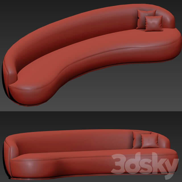 Pierre Augustin Rose Sofa And Serpentine Sofa Vladimir kagan