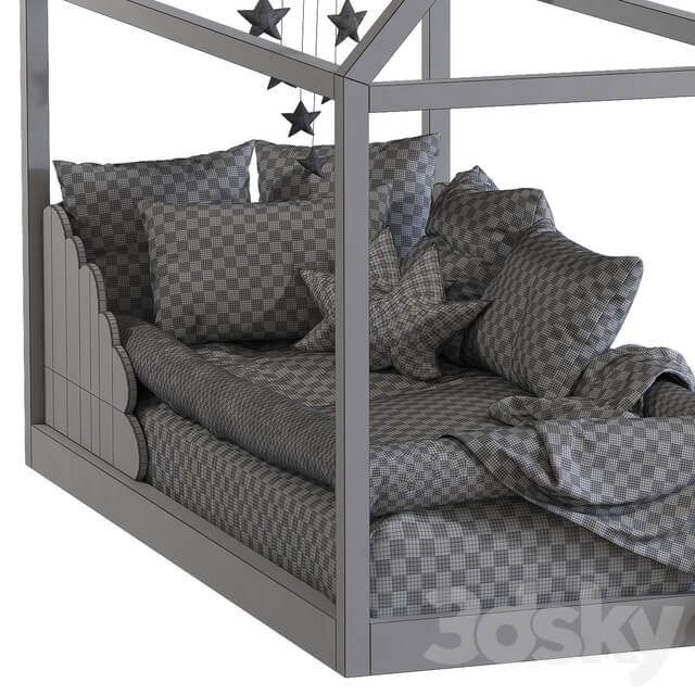 Children 39 s bed with columns 8