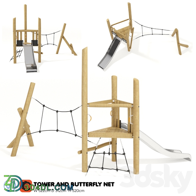 Kompan. Tower and Butterfly Net