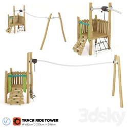 KOMPAN. TOWER WITH A CABLE ROAD 