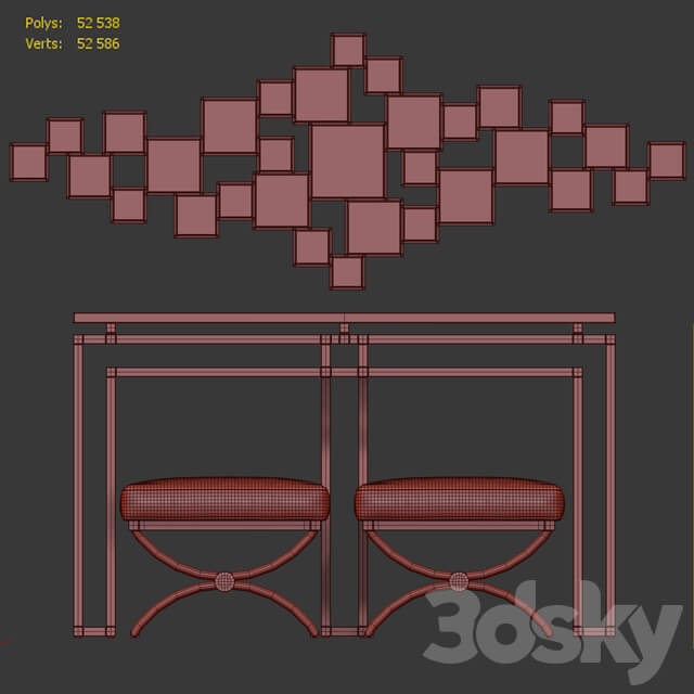 Art Deco dressing table console. Console table by Lux Design