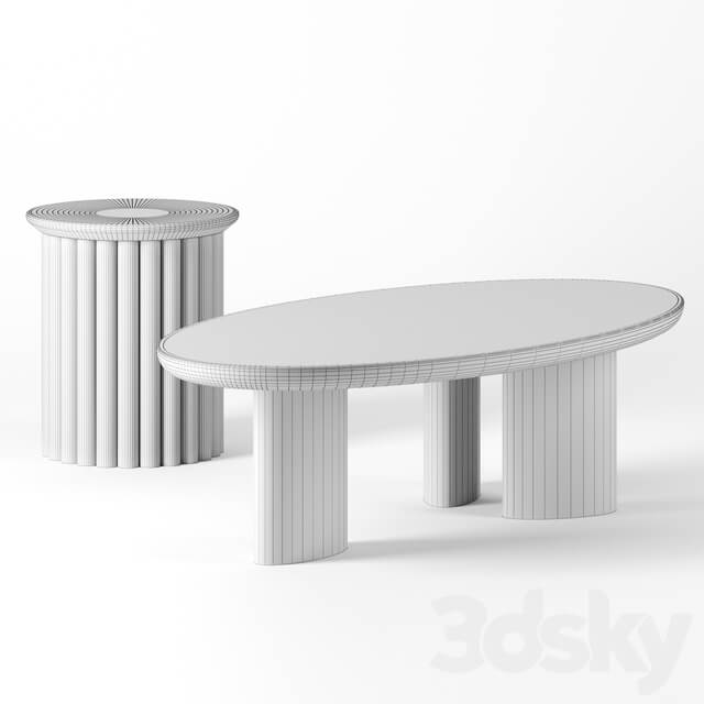Coffee tables set by mcguire furniture