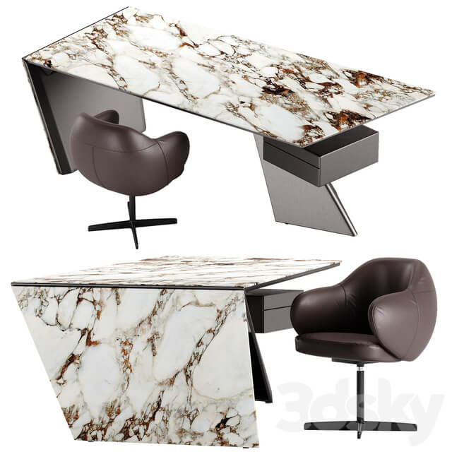 Cattelan Italia Nasdaq Keramik table Bombe x chair set