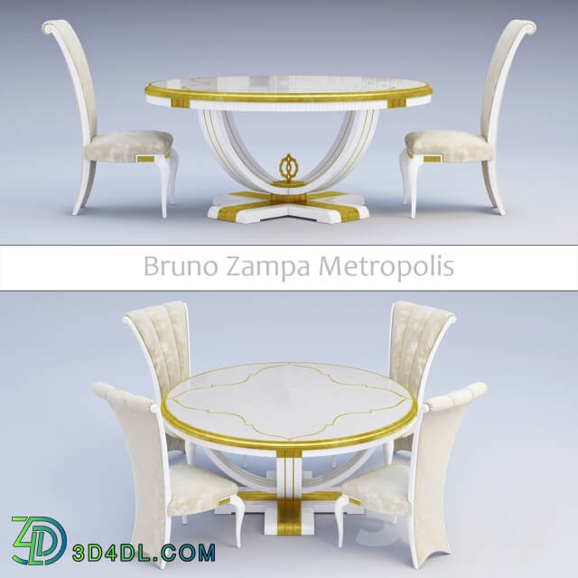 Table Chair Round table Bruno Zampa