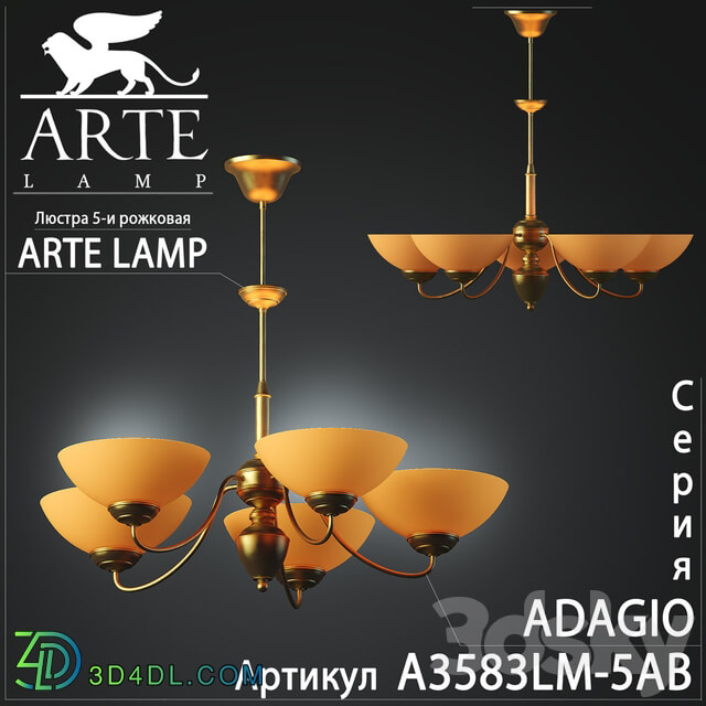 Arte lamp Adagio A3583LM 5AB Pendant light 3D Models