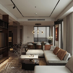  Living Room- Kitchen Interior Model By Ngo Thanh Thien 