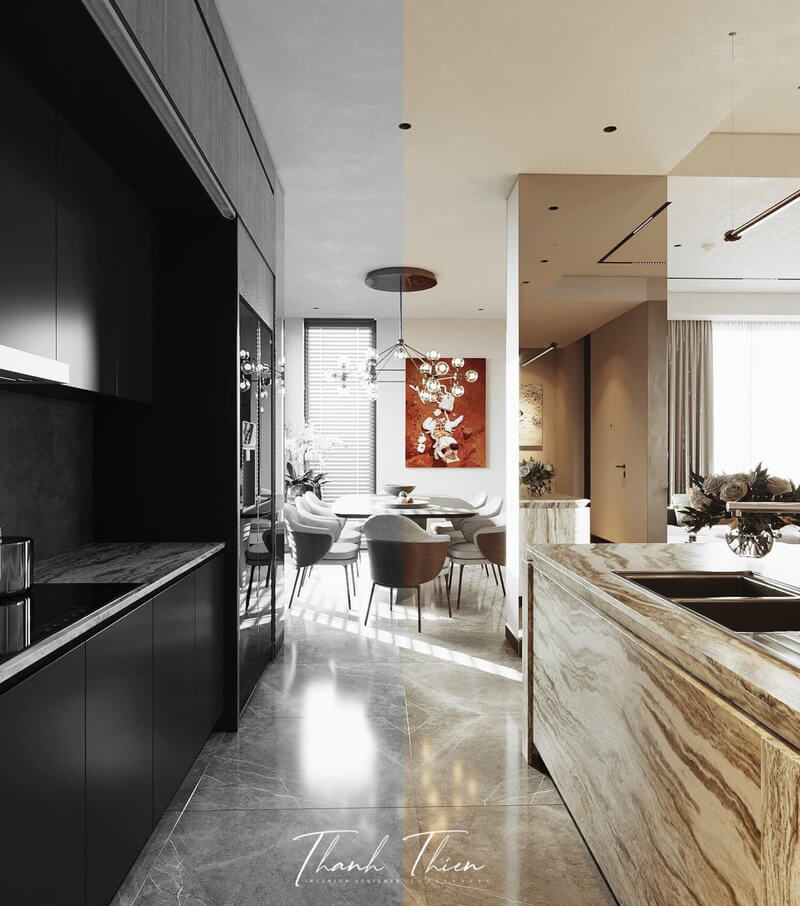  Living Room- Kitchen Interior Model By Ngo Thanh Thien