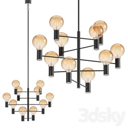 Pendant light Markslöjd Paris Pendant 10L Black Chandelier 
