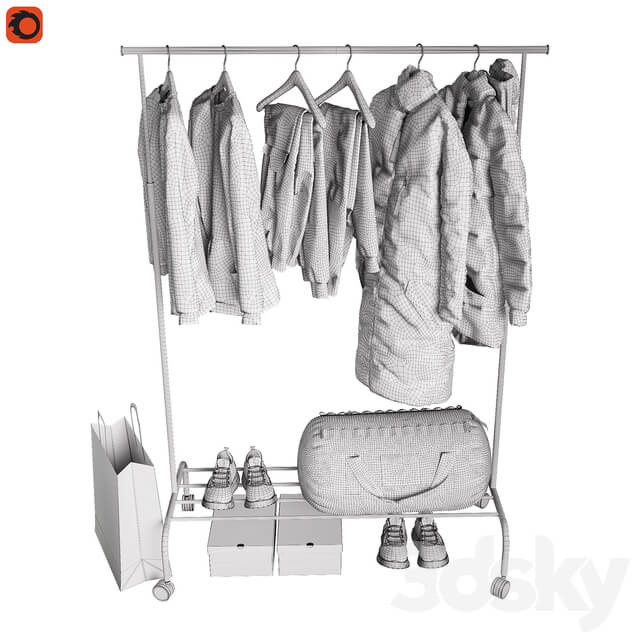 Clothes Floor hanger with clothes