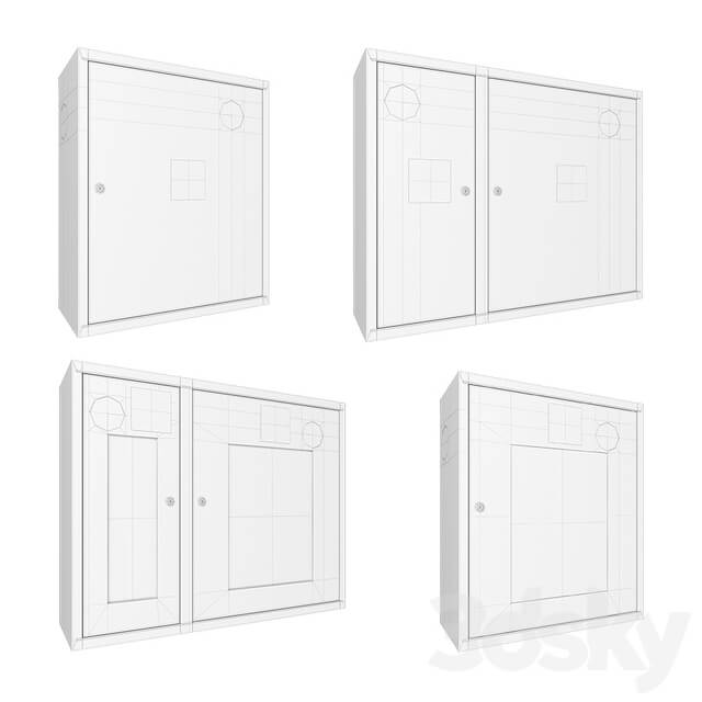 Fire cabinets set