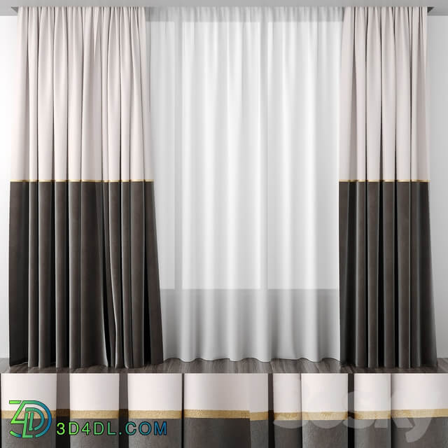 Curtains baked milk and brown 50 50