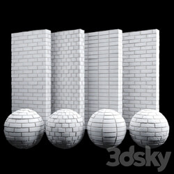 White fine brick tiles 