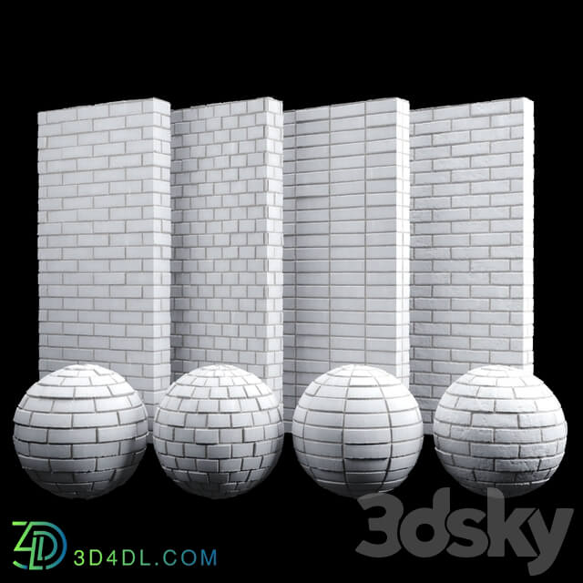 White fine brick tiles