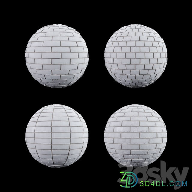White fine brick tiles