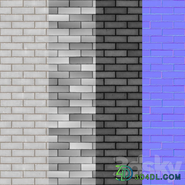 White fine brick tiles