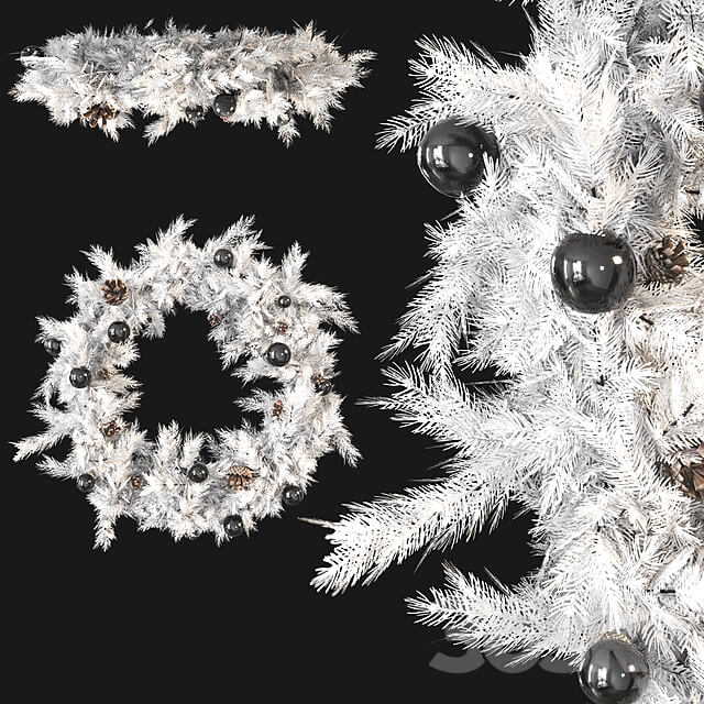 Christmas wreath with toys and pine cones