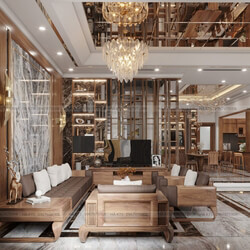  Living Room- Kitchen Interior Model By Ha 