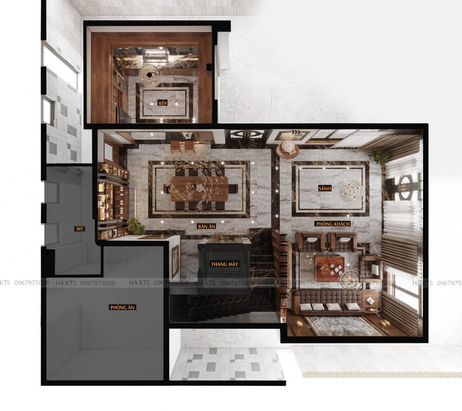  Living Room- Kitchen Interior Model By Ha