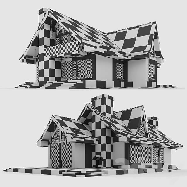 Modern half timbered house with a residential attic