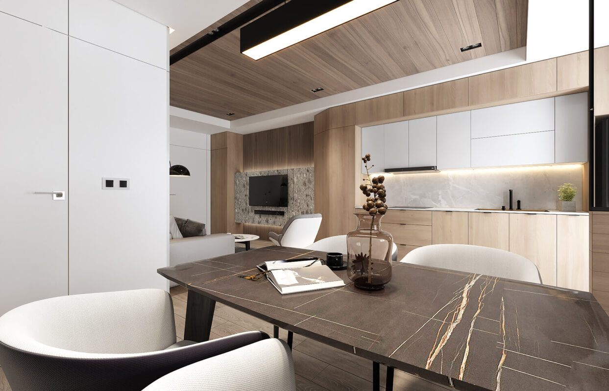 3D Interior Kitchen – Livingroom 299 Scene 3dsmax By Kien Nguyen
