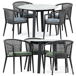 Table Chair Erica 19 chair and Ginepro round Outdoor table by bebitalia 