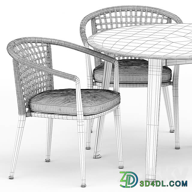 Table Chair Erica 19 chair and Ginepro round Outdoor table by bebitalia