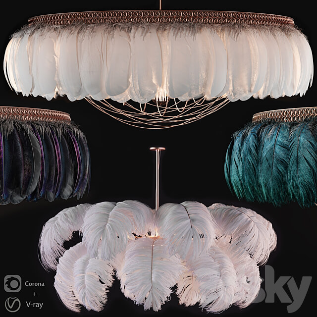 Pendant light Feather modern chandeliers