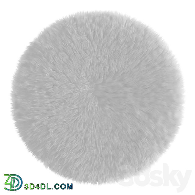 Round white rug
