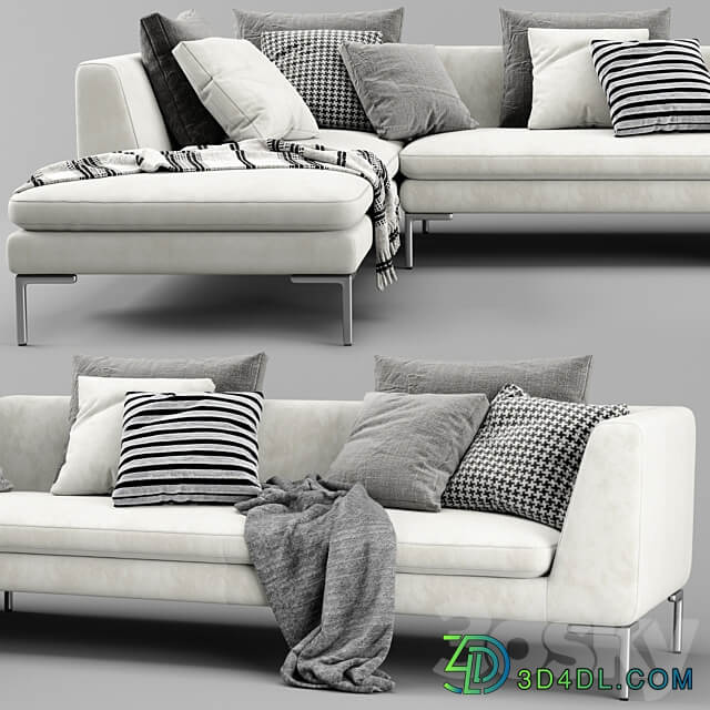 B B Charles Chaise Longue Sofa