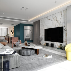 3D Interior Scene File 3dsmax Model Livingroom 366 By HuyHieuLee 