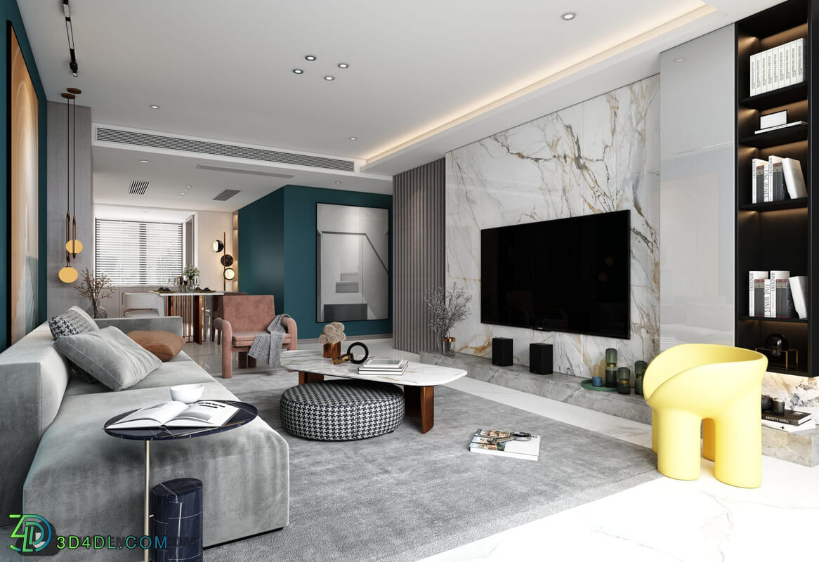 3D Interior Scene File 3dsmax Model Livingroom 366 By HuyHieuLee