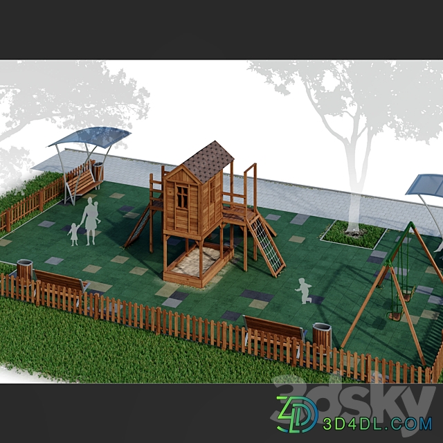 Children playground Forest House . 3D Models