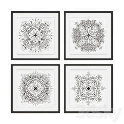 Set of pictures with mandalas 