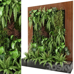 Indoor Indoor Wall Plants in rusty Concrete Pot Set 22 