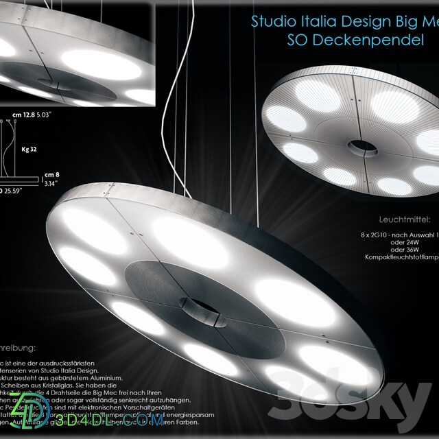 Studio Italia Design Big Mec Pendant light 3D Models