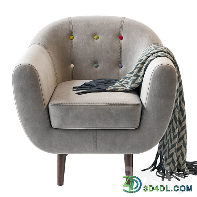 Armchair Rotterdam Tesla Gray