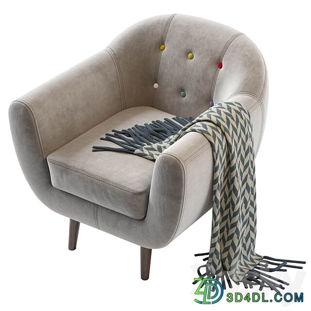 Armchair Rotterdam Tesla Gray