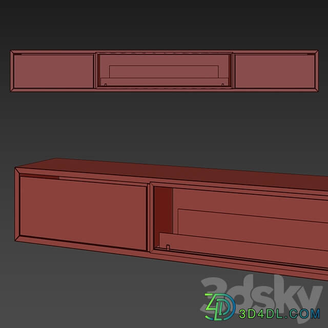 TV cabinet with built in bio fireplace