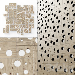 Other decorative objects Panel wood board hole n1 Panel from wooden boards with hole 1 