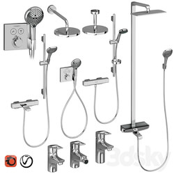 Faucet HANSGROHE Set 4 Ecostat Raindance Novus Loop with adjustable watering can 