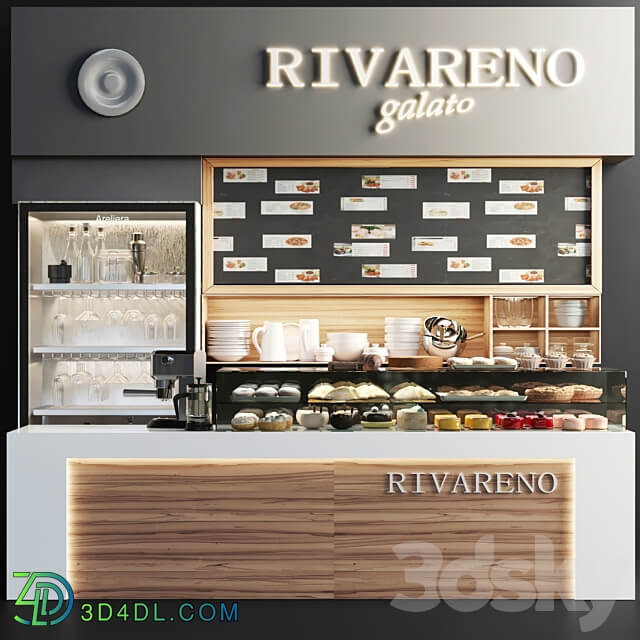 Design project of a cafe with desserts sweets and dishes 34 3D Models