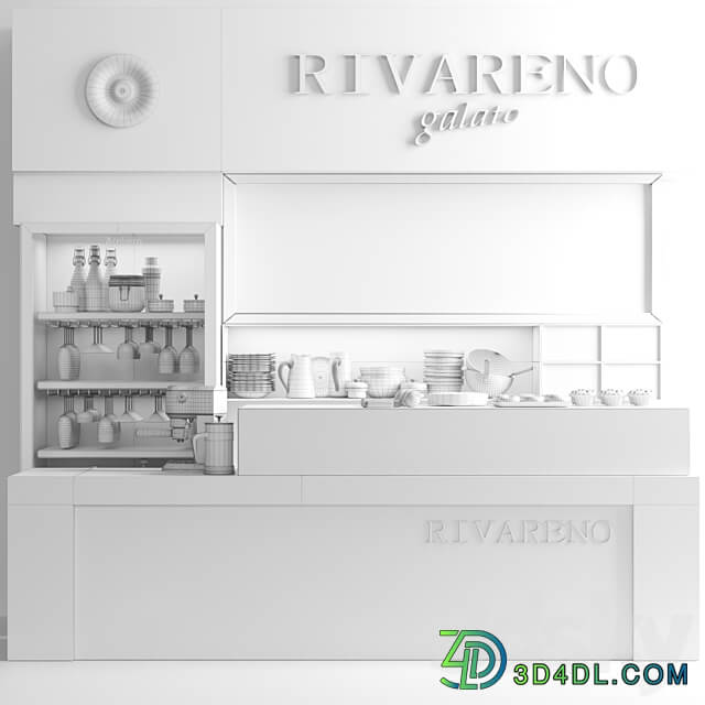 Design project of a cafe with desserts sweets and dishes 34 3D Models