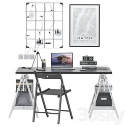 Office set 001 3D Models 