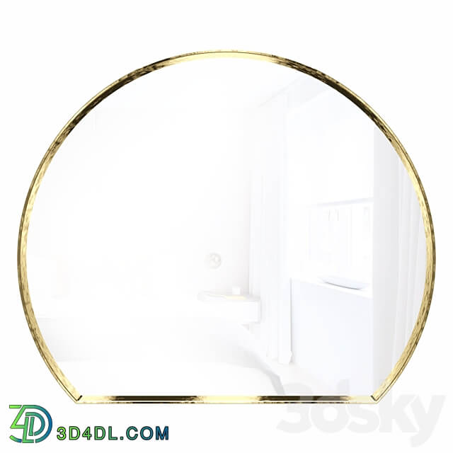 Geometric mirror of irregular shape in Della brass frame
