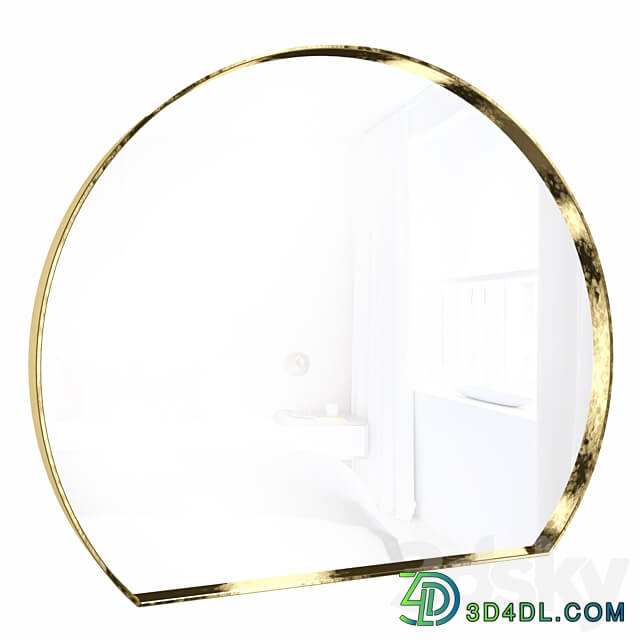 Geometric mirror of irregular shape in Della brass frame