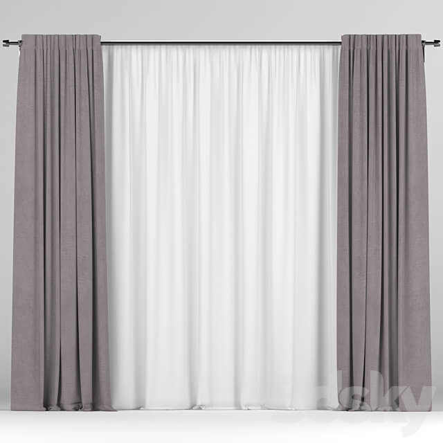 Curtains with tulle